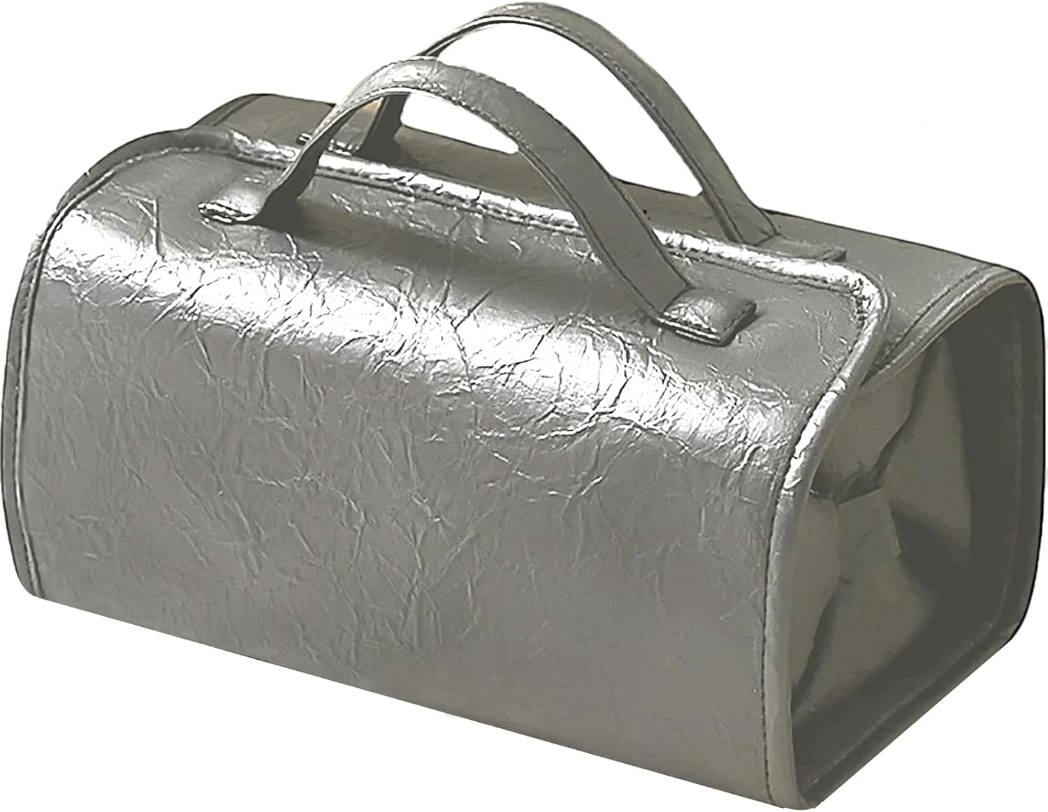 Zaciea Portable Travel Makeup Bag for Women, Foldable Cosmetic Toiletry Bag with Detachable Inner Pockets (Gray)