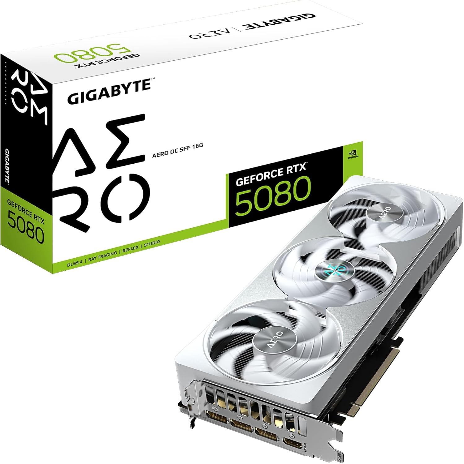 Gigabyte Geforce RTX 5080 AERO OC SFF 16G Graphics Card - 16GB GDDR7, 256Bit, PCI-E 5.0, 2730Mhz Core Clock, 3 X Displayport, 1 X HDMI, GV-N5080AERO OC-16GD image number 4