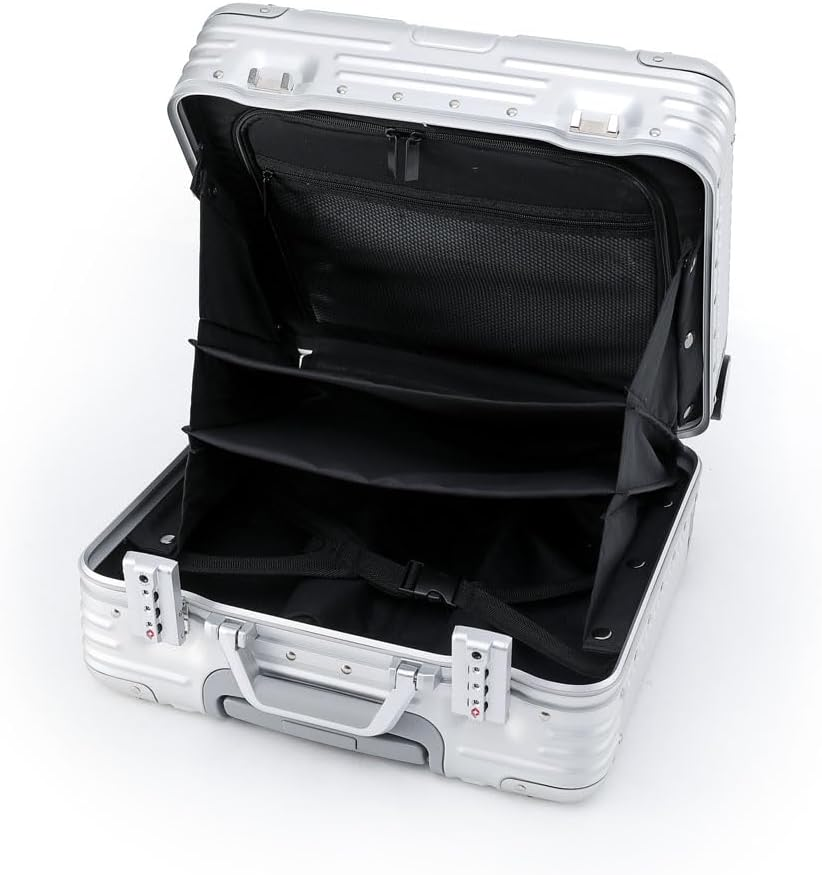 Quivora&zwnj; 18 Inch All Aluminum Carry on Suitcase, Full Aluminum Cabin Suitcase 18 Inch Cabin Luggage(Silver, Carry-On 18-Inch)