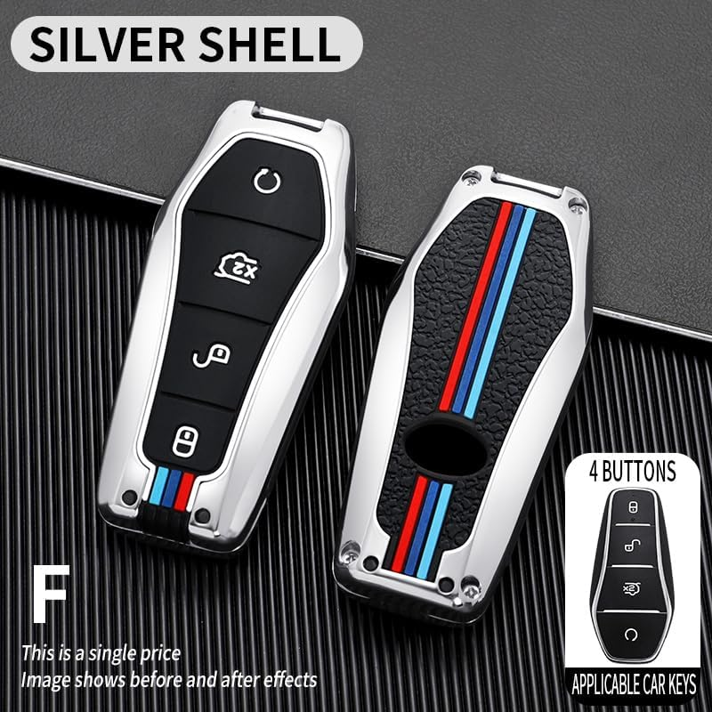 KUNIO Car Key Fob Cover Case Fit for BYD Qin Plusdmi Atto 3 Han EV Dolphin Key Protective Cover Keychain Key Holder Key Cover image number 1