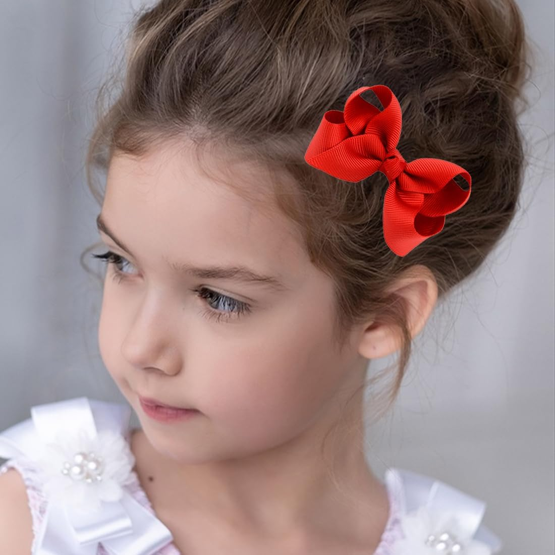 2 Pieces Bow Hair Clips Ponytail Clips Duck Bill Clip Hair Bow for Kids Girls image number 3