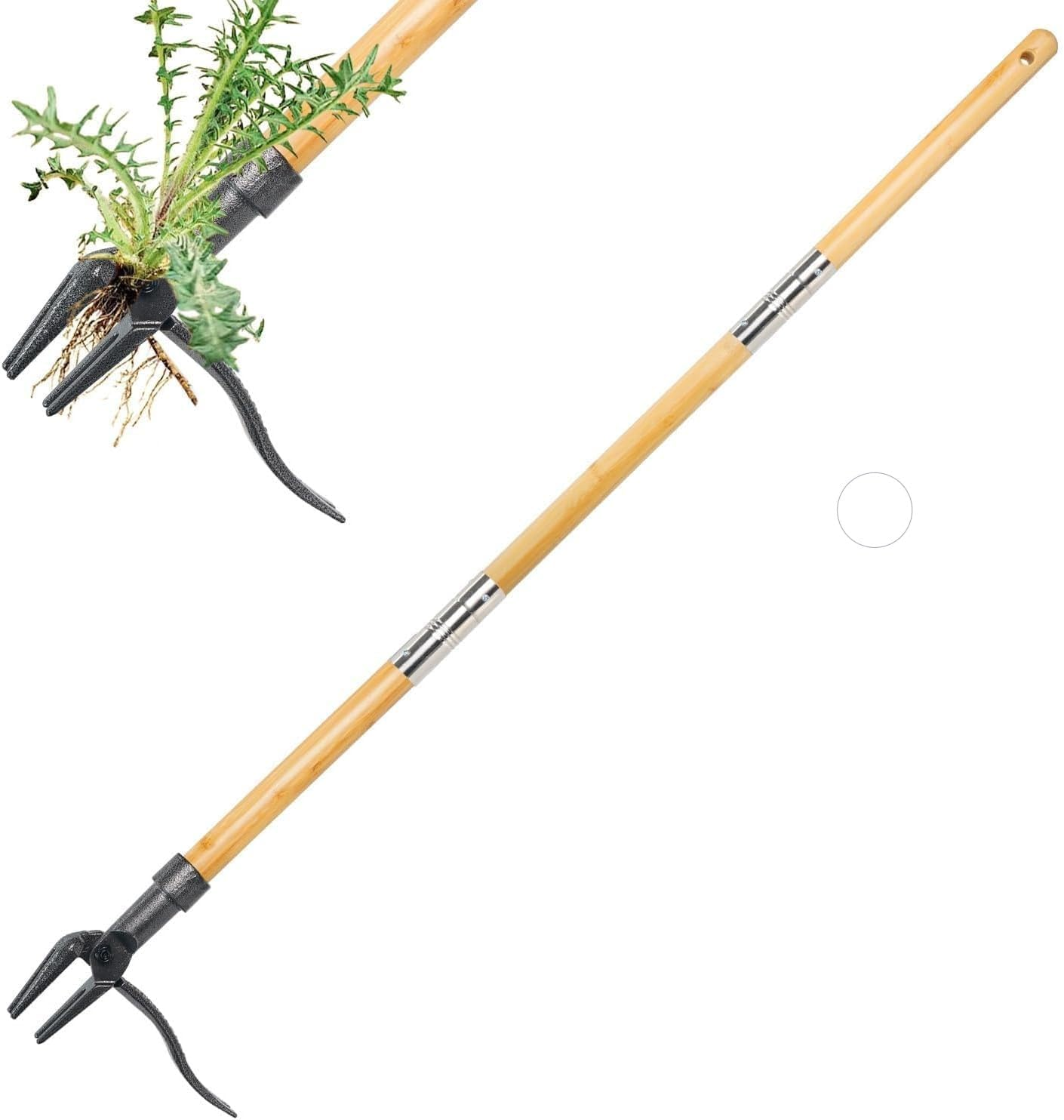 Stand up Weed Puller Tool with 48" Handle - Dandelion & Weed Remover for Garden - Ergonomic Root Puller - Back Saving Gardening Tool for Lawns & Yards