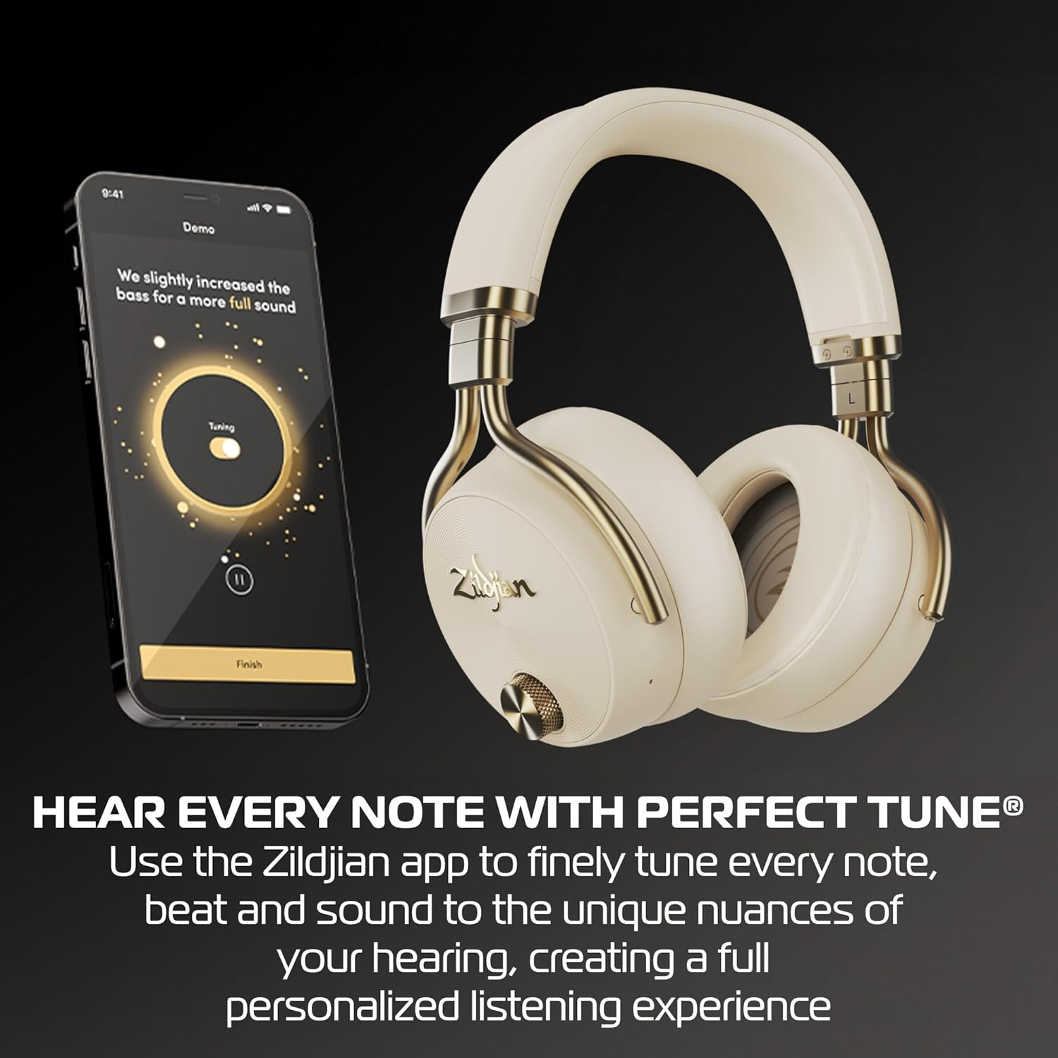 ZILDJIAN - ZXHP0032 - Bluetooth Headphones Alchem-E Perfect Tune Sandstorm - White - Sandstorm image number 3