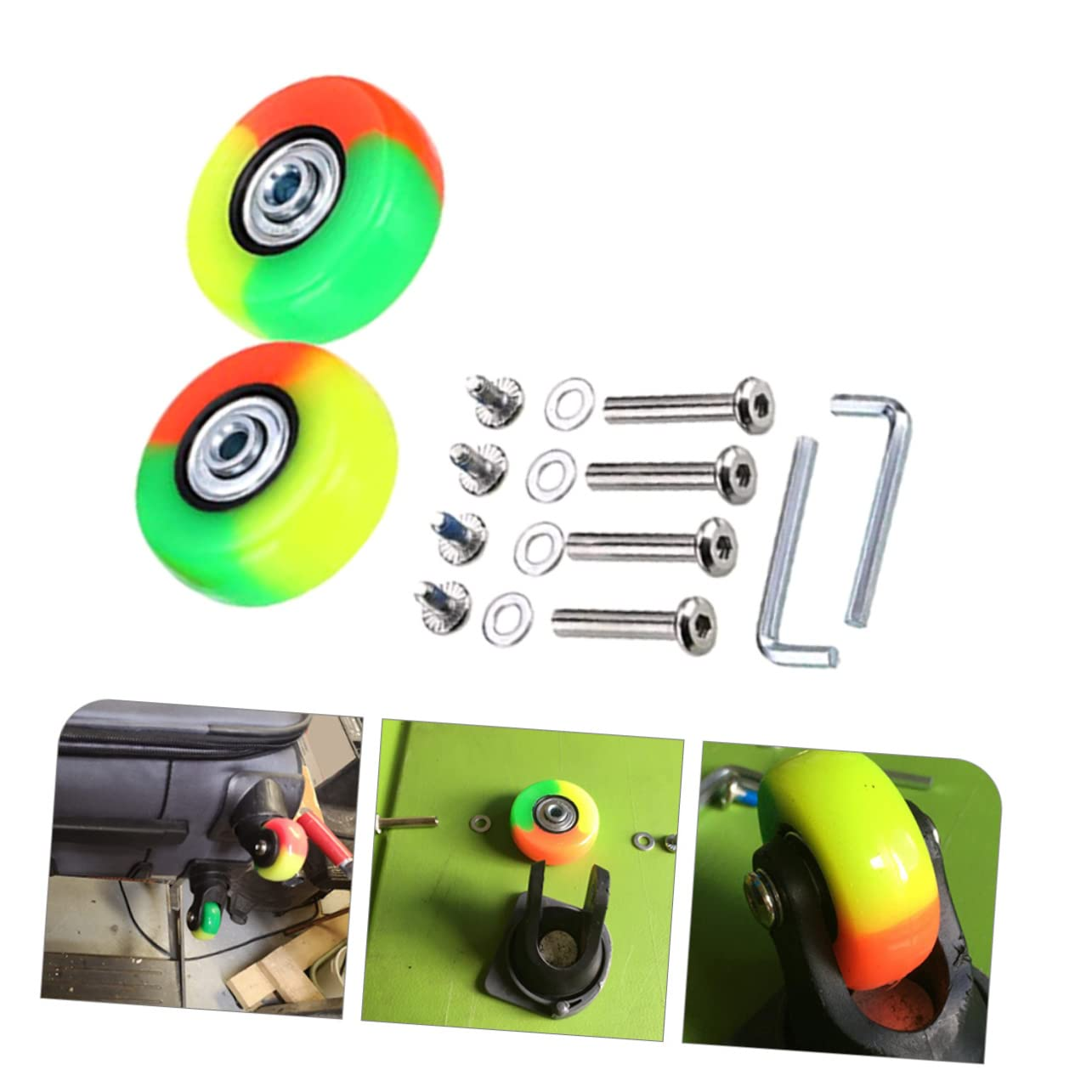 JECOMPRIS 2Sets Sturdy Luggage Sturdy Wheels Replacement Kit for Suitcases Mute Wheel Kit