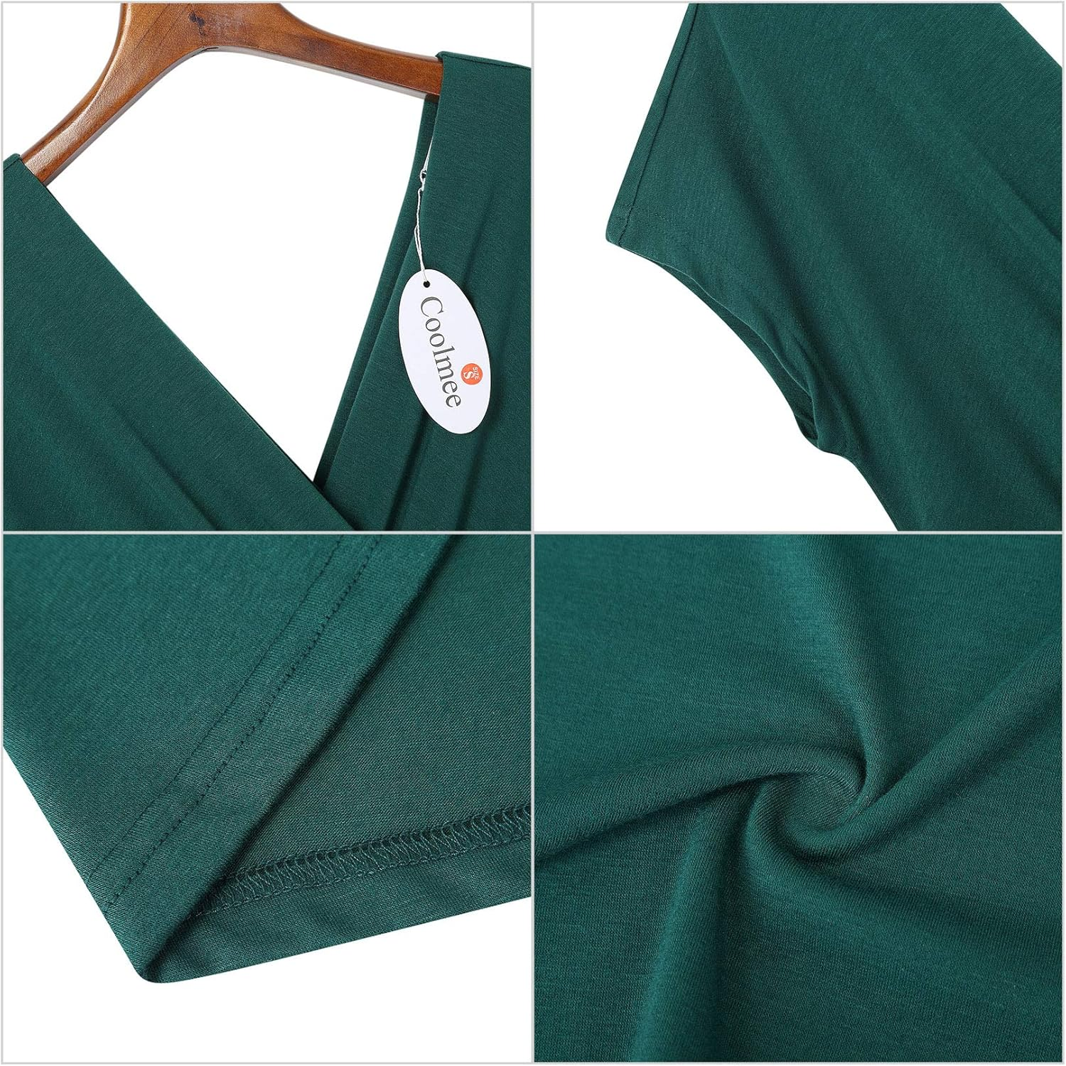 Coolmee Maternity Dress Women'S V-Neck A-Line Knee Length Wrap Dress Swing Dresses for Baby Shower or Casual Wear