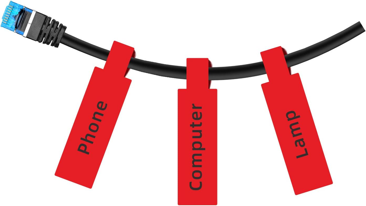 NIIMBOT Cable Label Maker Tape (0.49" X 4.29") Printer Sticker Paper with Self-Adhesive for D11/D110/D101/H1S Label Maker,1 Roll of 65 (White)