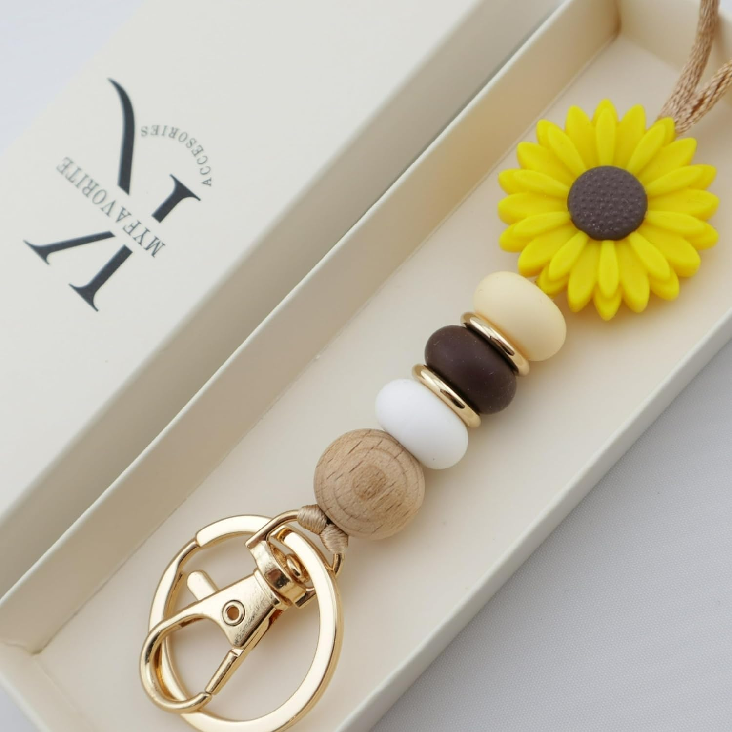 3 Pack Flower Teacher Lanyards ID Badge and Key Chain, Cute Silicone Beads Lanyard for Women Nurse Work Student image number 4