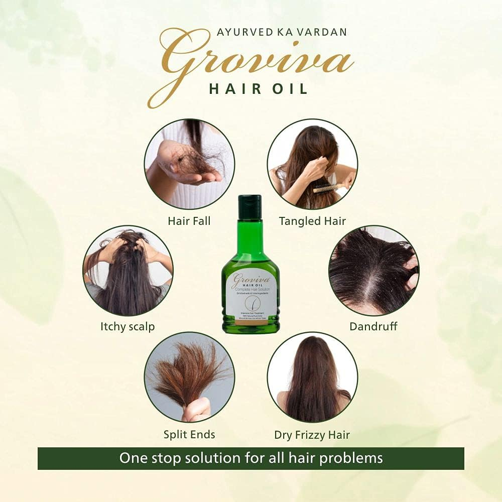 Groviva Natural Hair Oil | Complete Hair Solution | Enriched with 43 Vital Ingredients | Hair Oil (100 Ml) - Pack of 1 image number 4
