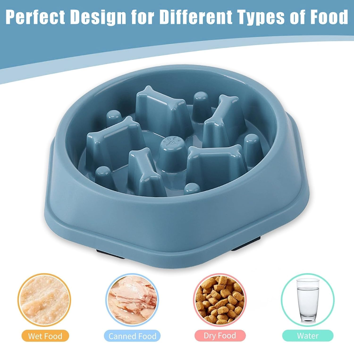 Anti-Slinging Bowl for Dogs, Sling Bowl Dogs, Slow Feeder Dog, anti Sling Bowl for Dogs, anti Slinging Bowls for Dogs, anti Slinging Bowl, Cat (Blue) image number 4