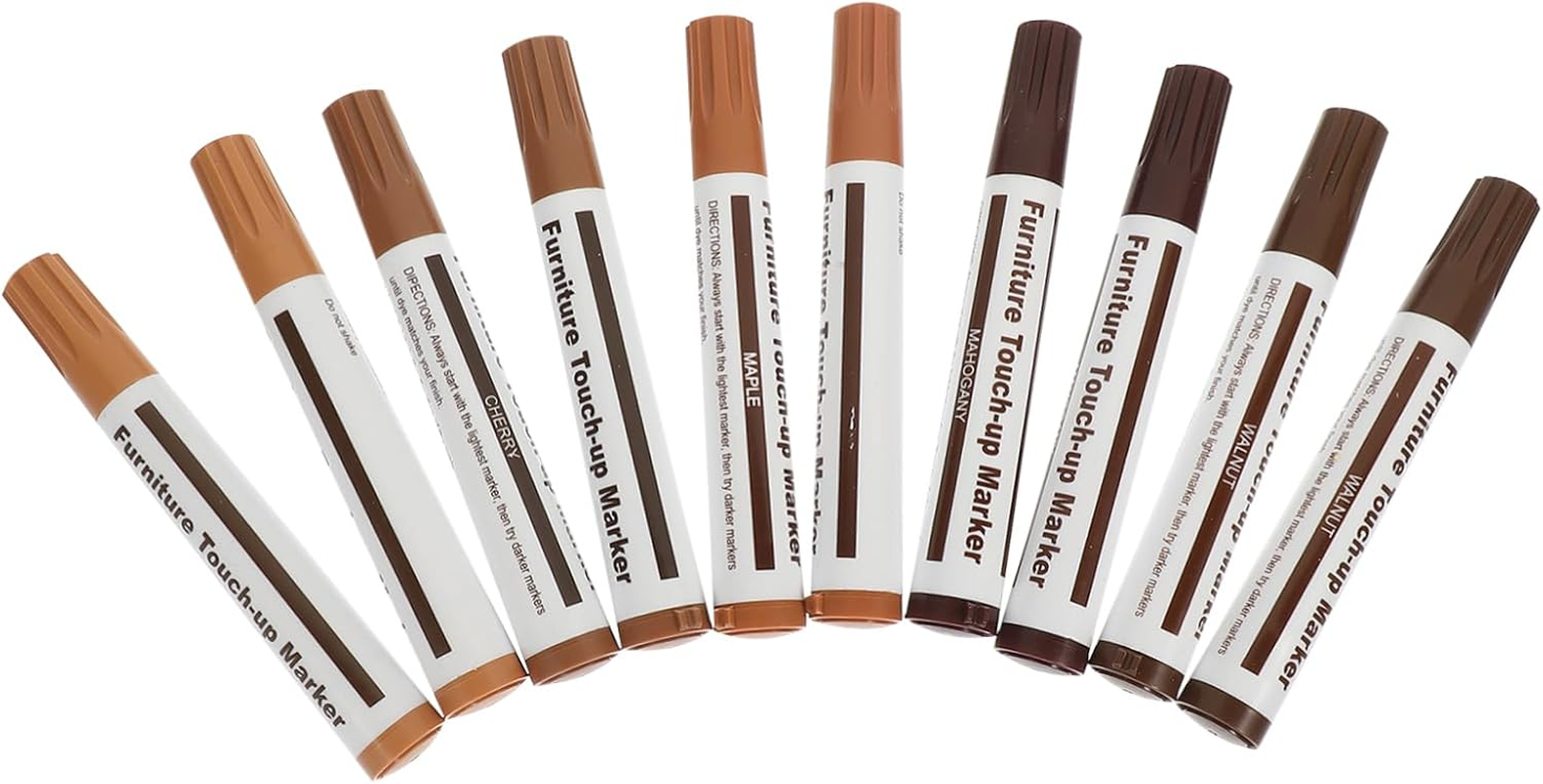 Beavorty 10Pcs Wood Furniture Touch up Pen Markers Scratch Repair Paint Pen for Furniture Repair Convenient Drawing for Wood Panels image number 2