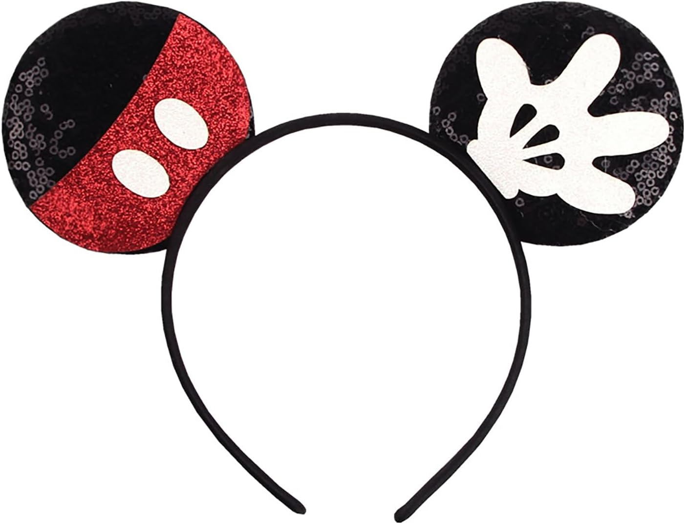 RAZKO Mouse Ears Headband, Birthday Girl Mice Ears Hairband, Classic Red, Silver Blue Rainbow Mouse Ears for Birthday Party or Birthday Present (Birthday Girl-B)