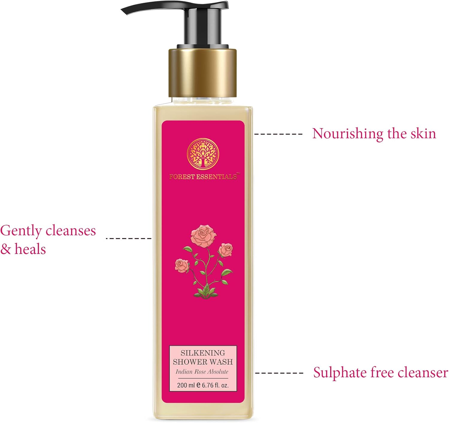 Forest Essentials Silkening Shower Wash Indian Rose Absolute 200 Ml by Indianmedicalstore image number 2