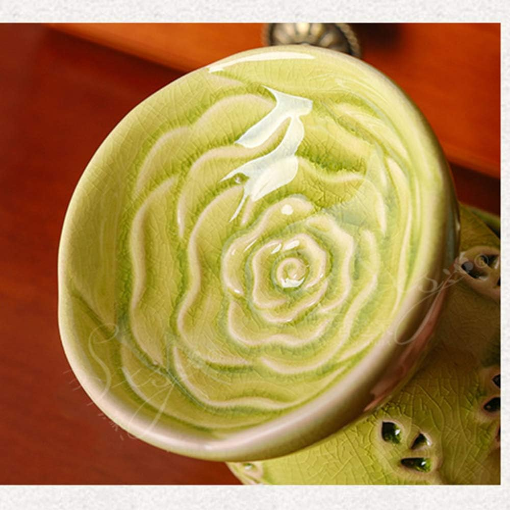 Sculpture Statue Antiques Collectables，Ceramic Tea Light Holder/Wax Melt Warmer, Great Essential Oil Burner Aromatherapy Diffuser for Living Room, Balcony, Spa Yaga Meditation,C (Color : C) image number 4