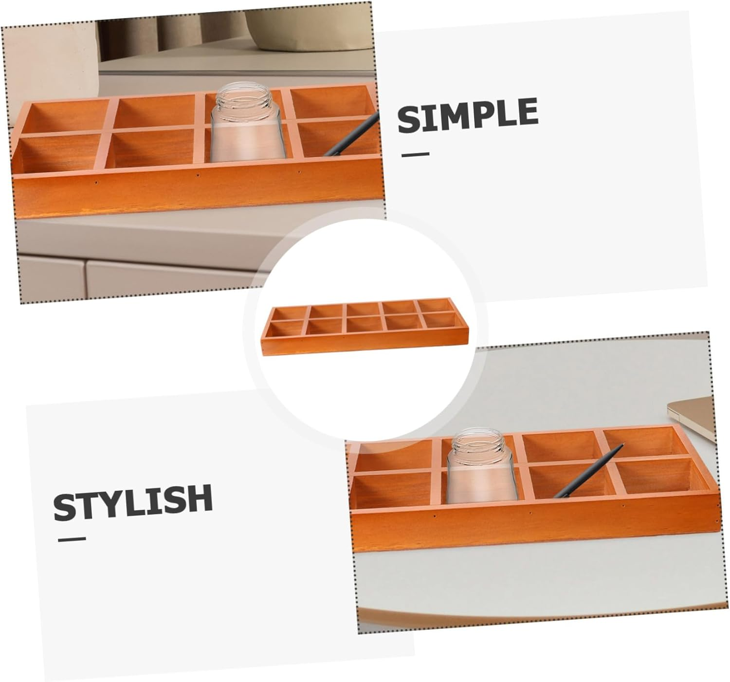 TEHAUX Multifunctional Desktop Storage Container Containers Lid for Home Office image number 4