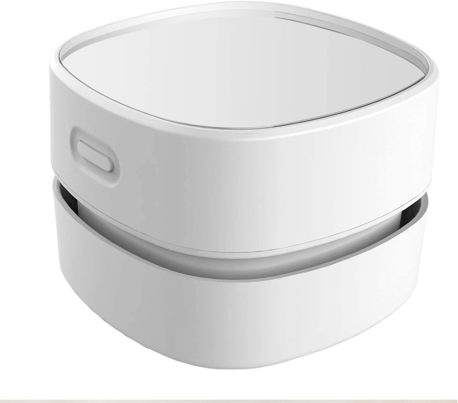 ODISTAR Desktop Vacuum Cleaner,Mini Table Dust Sweeper Energy Saving with Auto Power-Off Function,High Endurance up to 400 Mins,Cordless&360&ordm; Rotatable for Keyboard/Home/Office (White USB Charging)