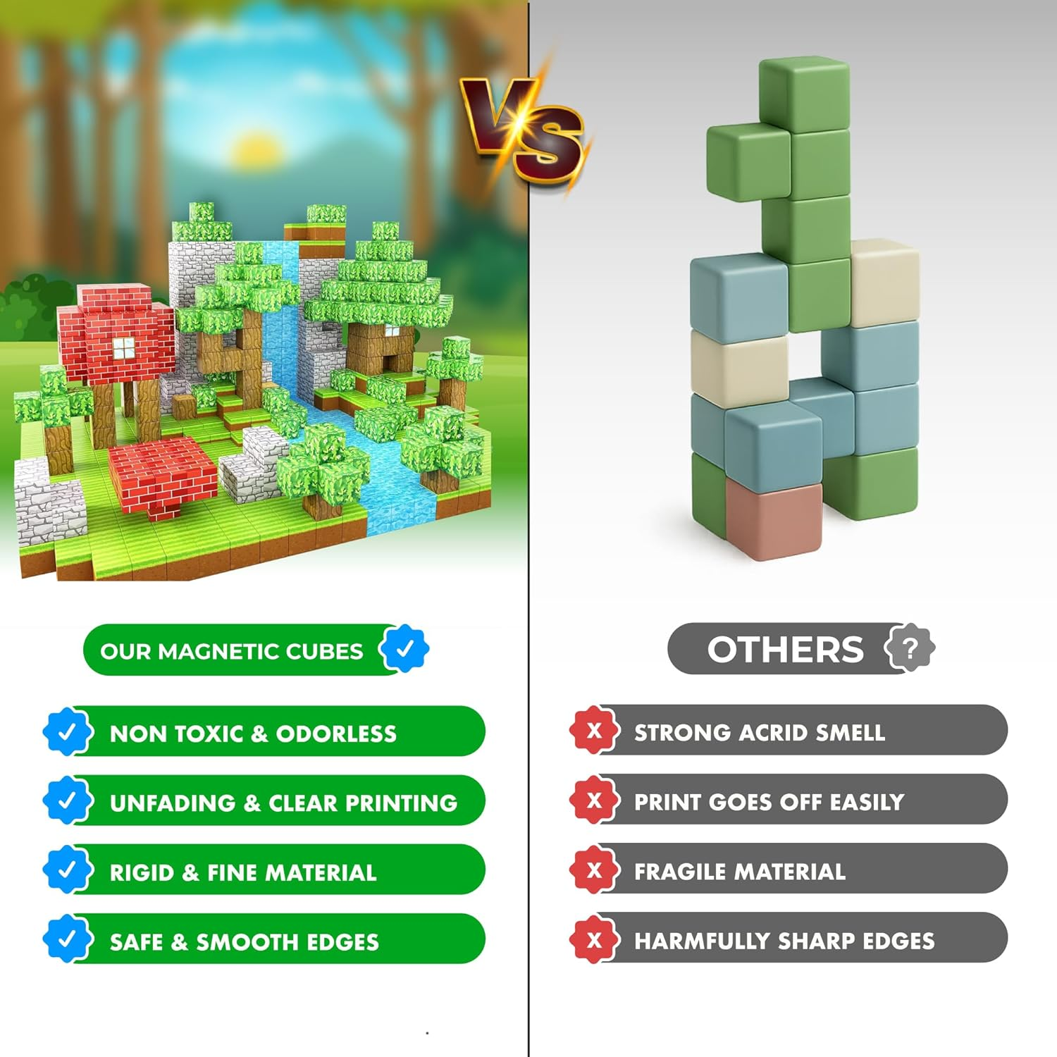 154PCS Magnetic Blocks - Build Animal Forest Set, Magnetic Tiles Building for Boys & Girls Age 3-8, STEM Montessori Sensory Toys for Toddlers Kids Gifts for 3+ Years Old, Construction Toy