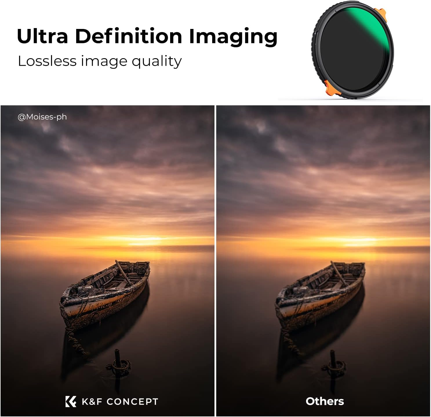 K&F CONCEPT 82Mm ND4-64 (2-6 Stops) ND Lens Filter Variable & CPL Polarizers Filter 2-In-1, 28 Multi-Coated Polarizing and Neutral Density Camera Lens Filter (Nano-X Series) image number 4