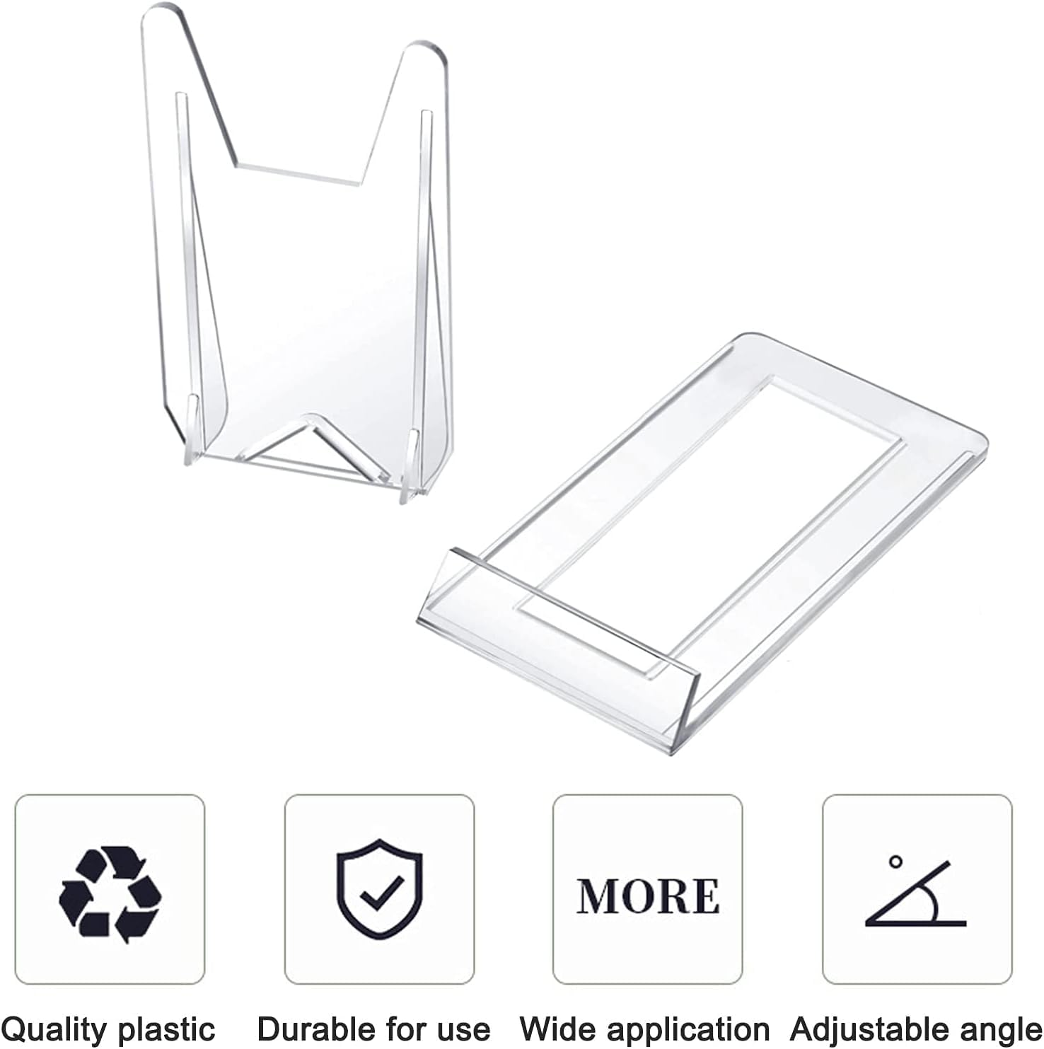 15 Pieces Clear Plastic Plate Stands,Adjustable Clear Acrylic Plastic Display Stand,Angle Plastic Display Stand Easel, Acrylic Plate Stands for Display for Home Office Festival Party Display image number 6