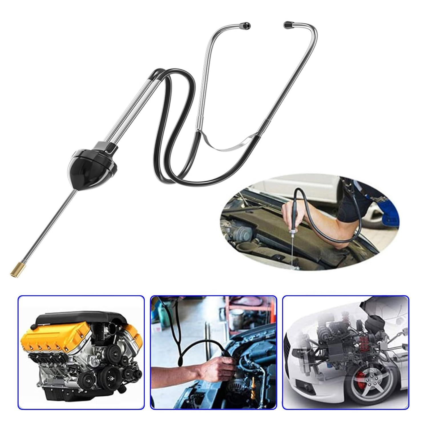 Mechanic Stethoscope Engine Stethoscope Upgraded - Cylinder Stethoscope Car Mechanic Mechanical Internal Detector Engine Hearing Aid Car Engine Diagnostic Tool Hearing Tool image number 5