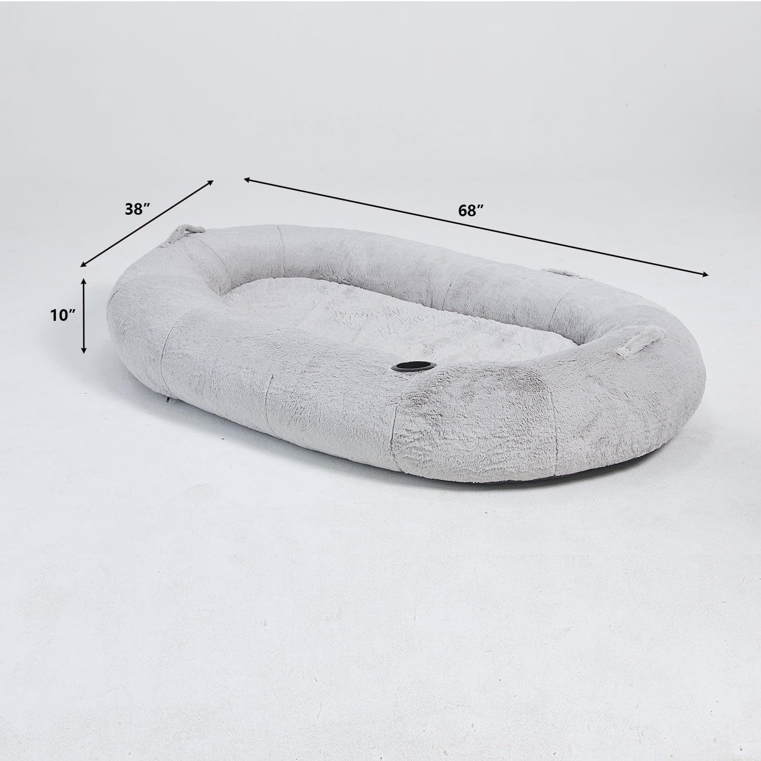Fond + Found Large Human Dog Bed Fluffy Faux Fur Bean Bag Bed Nap Bed for Pets&Adults with Memory Foam, Floor Mat, Human Sized Foldable Pet Bed, Removable Washable Fur Cover image number 6