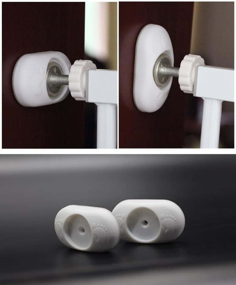 Extender - Extends Pressure Mounted Gates + Protects Walls + Stabilizes Gate, Works on Stairs - 4 Pack Wall Protector Accessories for Safety Gate Fence Wall Protector (White, One Size)