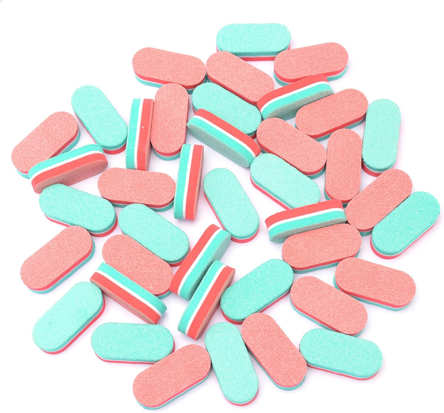 Diesisa Mini Nail Buffers, 40Pc 100/180 Grit Sponge Mini Nail Files Bulk for Acrylic Nails, Buffer Block Nail File,Mini Bulk Nail Buffers Double Sided for Manicure Tools - Pink/Purple