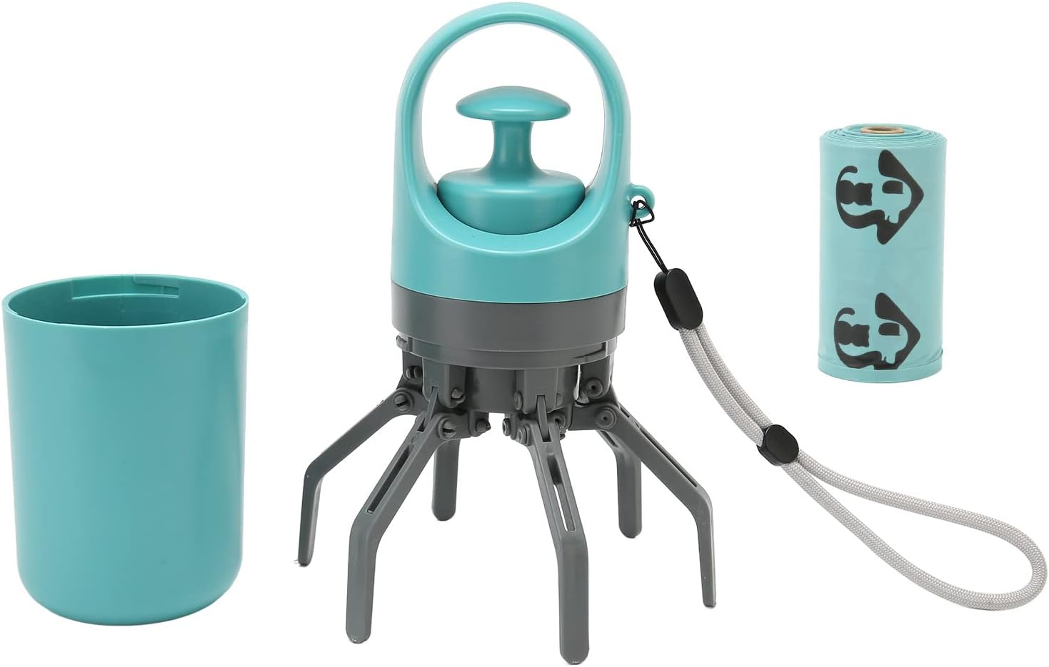 Pooper Scooper, Portable Dog Pooper Scooper with Built-In Poop Bag Dispenser, 6 Claw Dog Waste Pick up Cleaner, Poop Scooper for Dogs Poop Picker Upper Tool for Outdoor Walking image number 3