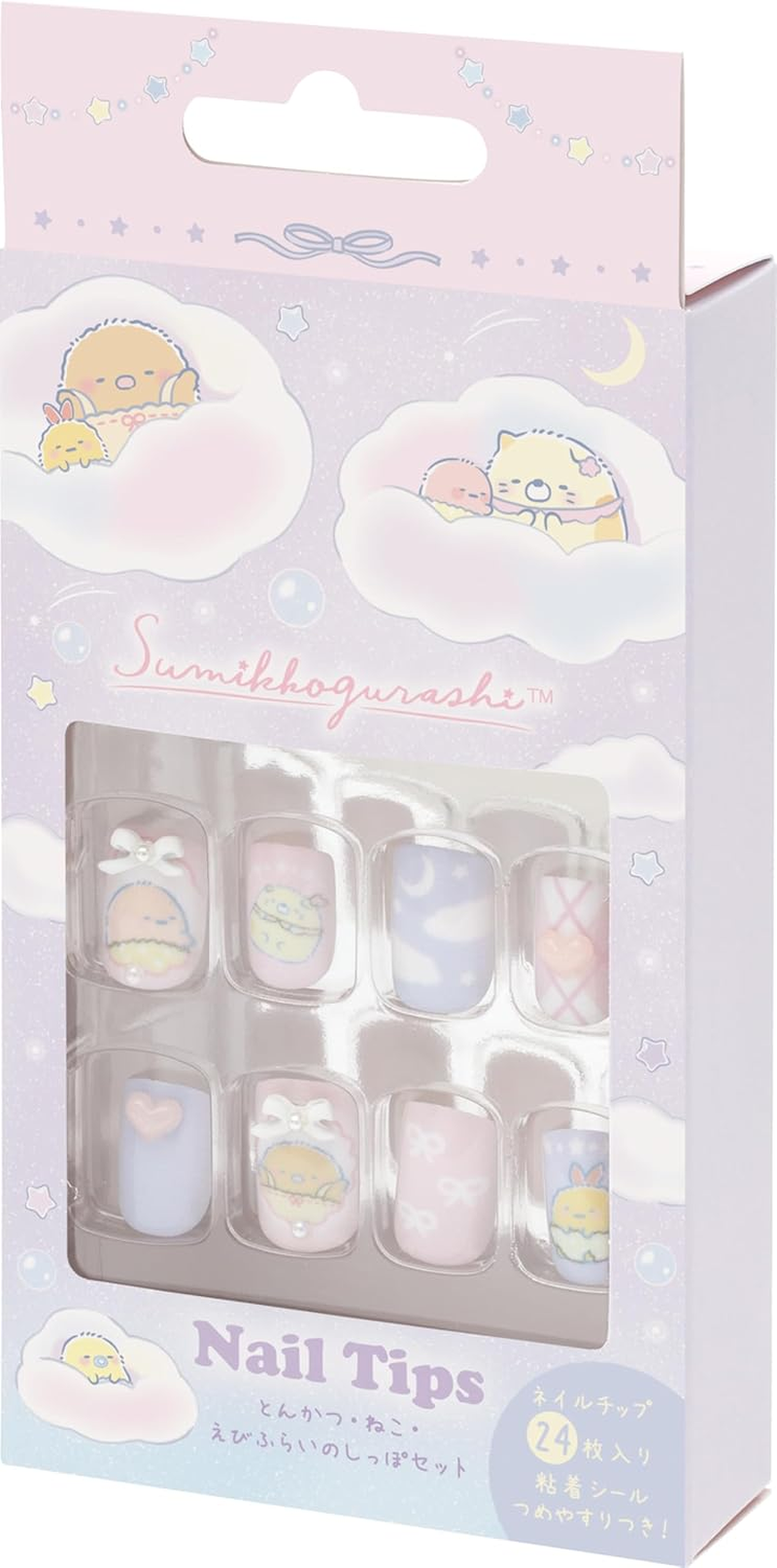 San-X FE45206 Sumikko Gurashi Nail Tip Tonkatsu, Cat, Shrimp Tail image number 2