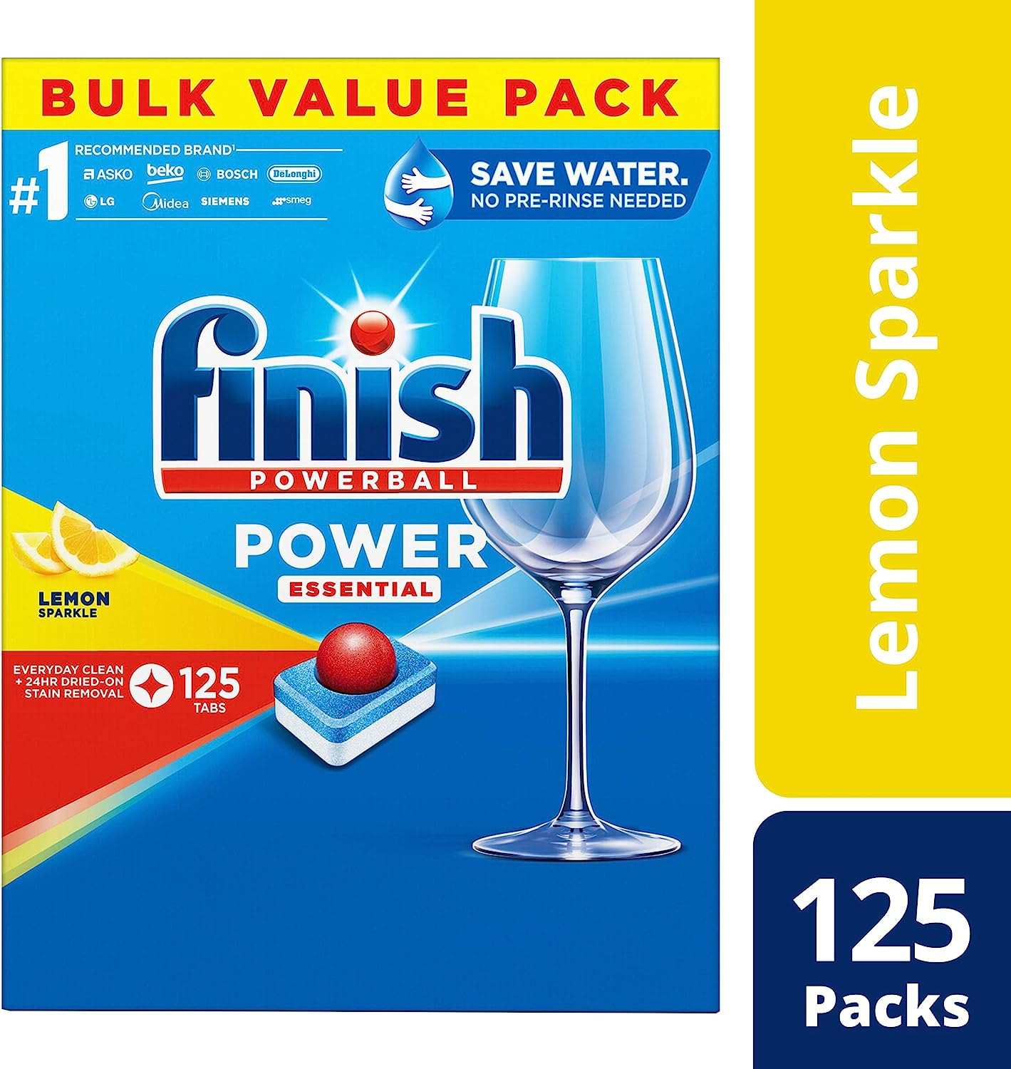 Finish Power Essential Dishwashing Tablets Lemon Sparkle 125 Pack image number 6