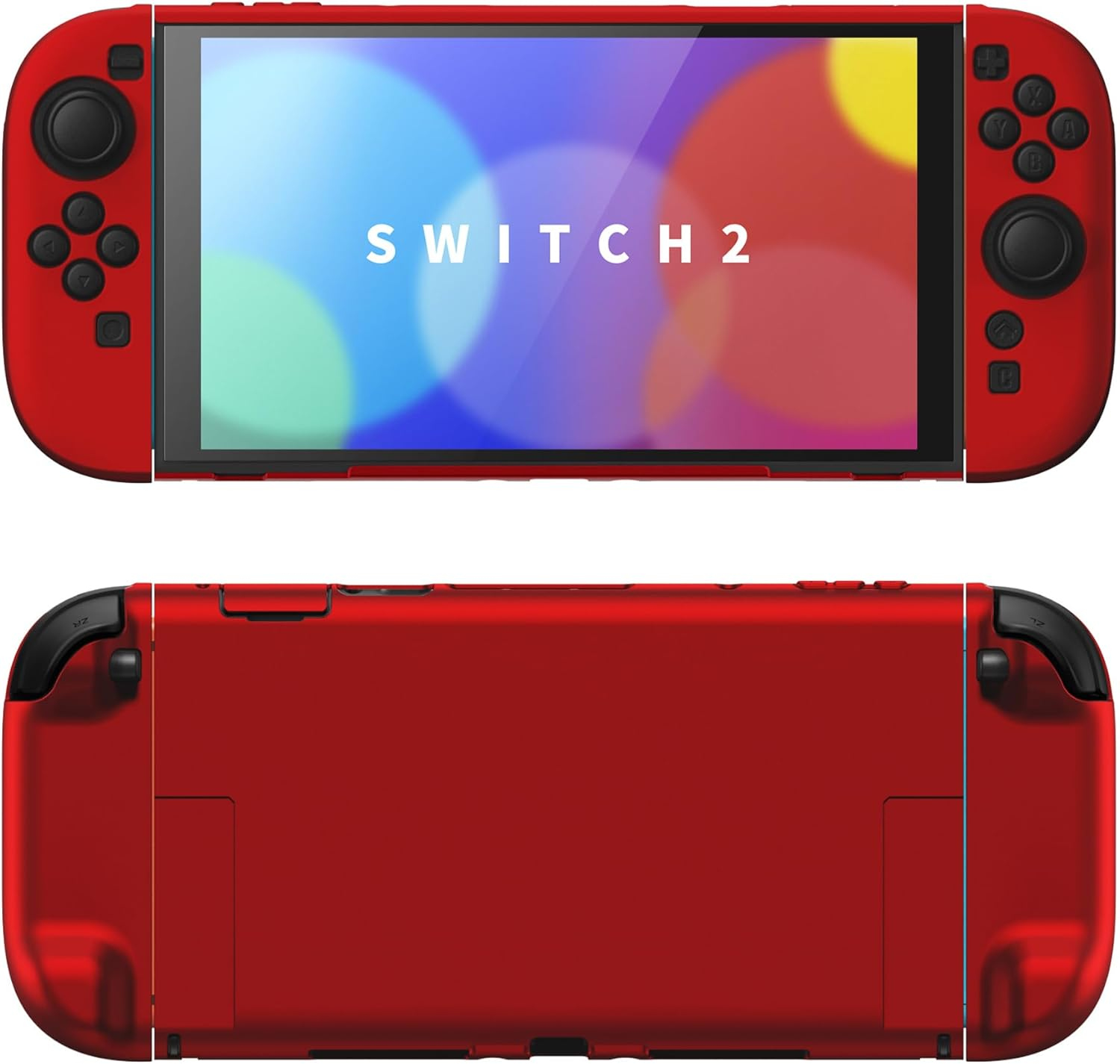 Playvital Hard Case for Nintendo Switch 2 with Extra Stand & Thumb Grip Caps | Split Design, Dockable Protective Full-Body Shell Cover for Nintendo Switch 2 | Solid Color Series, Scarlet Red image number 5
