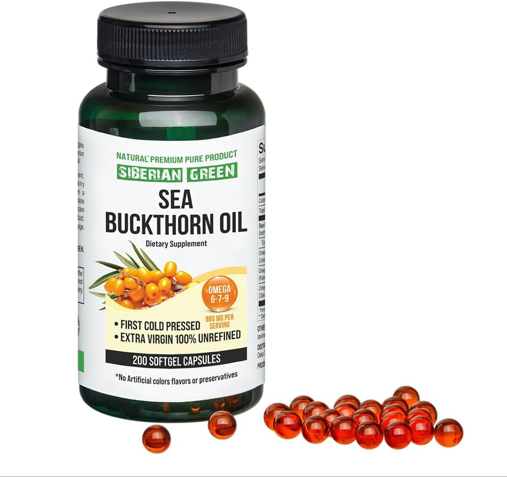 Siberian Sea Buckthorn Oil 200 Caps (200Mg) from Wild-Harvested Siberian Sea Buckthorn Berries image number 3