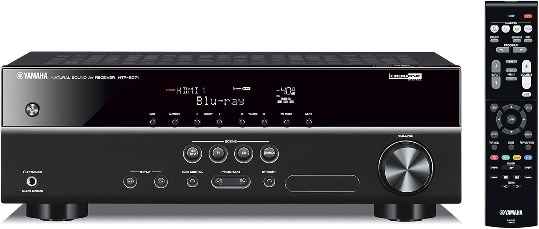 Yamaha HTR-2071 5.1-Channel AV Receiver with Cinema DSP and Compressed Music Enhancer, Black image number 1