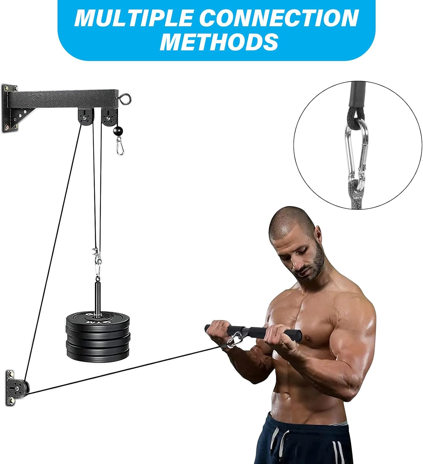 Youngly LAT Pull down Wall Pulley Cable Machine Strength Workout Equipment Home Gym image number 5