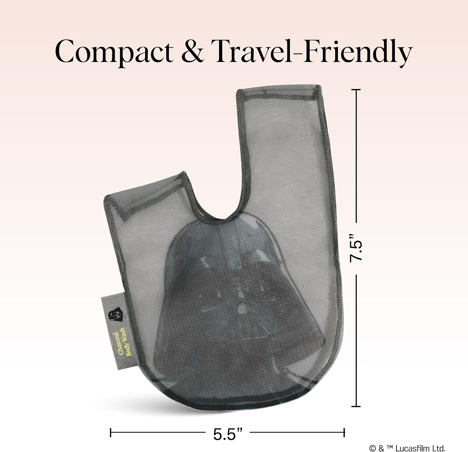 Kitsch X Star Wars Bar Soap Saver Bag &ndash; Recycled Mesh Beauty Bar Pouch for Body Wash, Conditioner & Shampoo Bars, Holder to Preserve Soap, Eco-Friendly, Patented Bag - Darth Vader image number 1