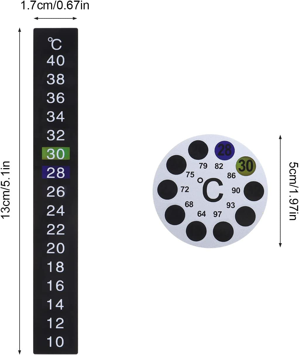 Emagtech 10PCS Thermometer Stickers Self-Adhesive Colour Change Digital Temperature Display Instant Read Temperature Stickers for Aquarium Fish Tank Milk Bottles image number 1