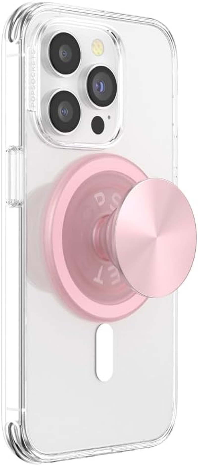 Popsockets round Phone Grip Compatible with Magsafe, Adapter Ring for Magsafe Included, Phone Holder, Wireless Charging Compatible, Aluminium - Dusty Rose