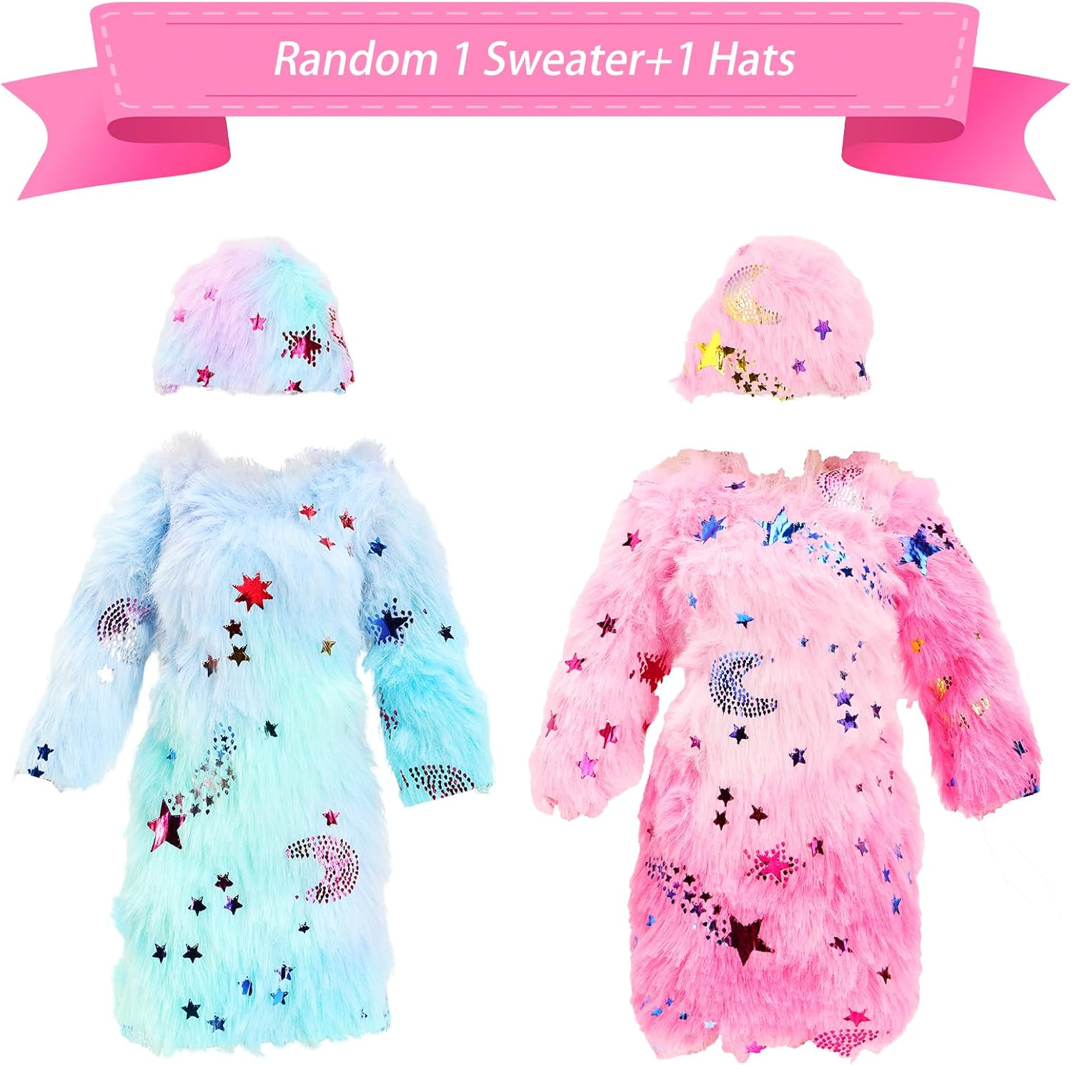 9 Doll Clothes Outfits 3 Fashion Plush Party Dresses Winter Clothes Coat Jacket 3 Handbag 3 Socks for 11.5 Inch Doll image number 4