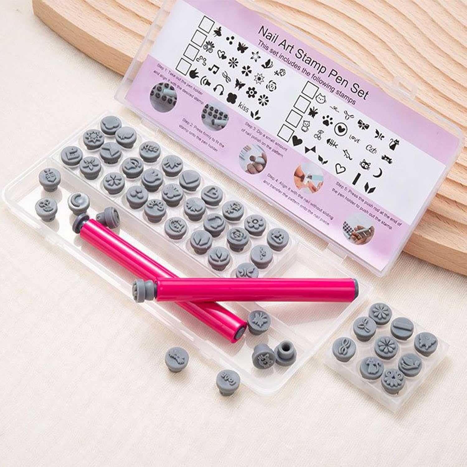 Wjnflqn Nail Stamper,Stamp for Nails | 8 Models Refillable Manicure Accessories Silicone Transfer Head for Beginner Women Girls Daily Outdoor Festive Family Home Travel image number 4