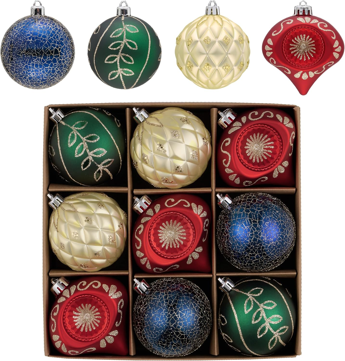 Valery Madelyn Christmas Ball Ornaments for Valentines Day, 9Ct Bronze Copper Brown and Gold Shatterproof Christmas Tree Decorations Set, 2.76 Inches Luxury Hanging Ornaments for Xmas Holiday Decor