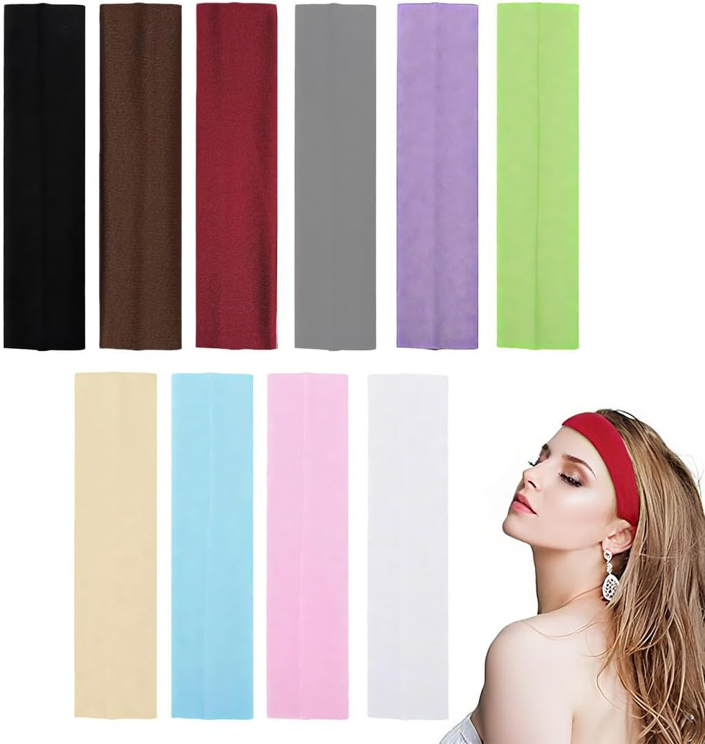 Hair Bands, Pack of 10 Headbands, Non-Slip, Trendy Women'S Headbands, Elastic Hair Bands, Hair, Workout, Sweat, Soft image number 2