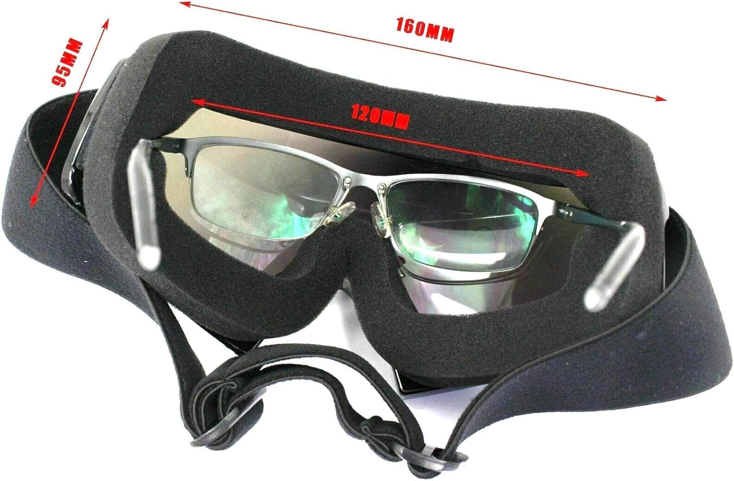 TDR Outdoor Sports Snowboard anti Fog Protective Glasses Snow Ski MX Black Goggles Adjustable Strap for Motorcycle/Mx Motorcross/Dirt Pit Quad Bike Riding/Skiing Snowboard/Skateboard image number 4