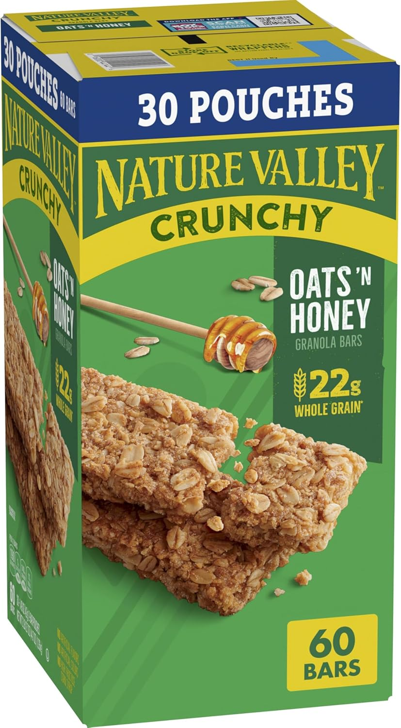 Nature Valley Crunchy Oats 'N Honey Granola Bars, 60 Bars, 44.7 OZ (30 Pouches) image number 6