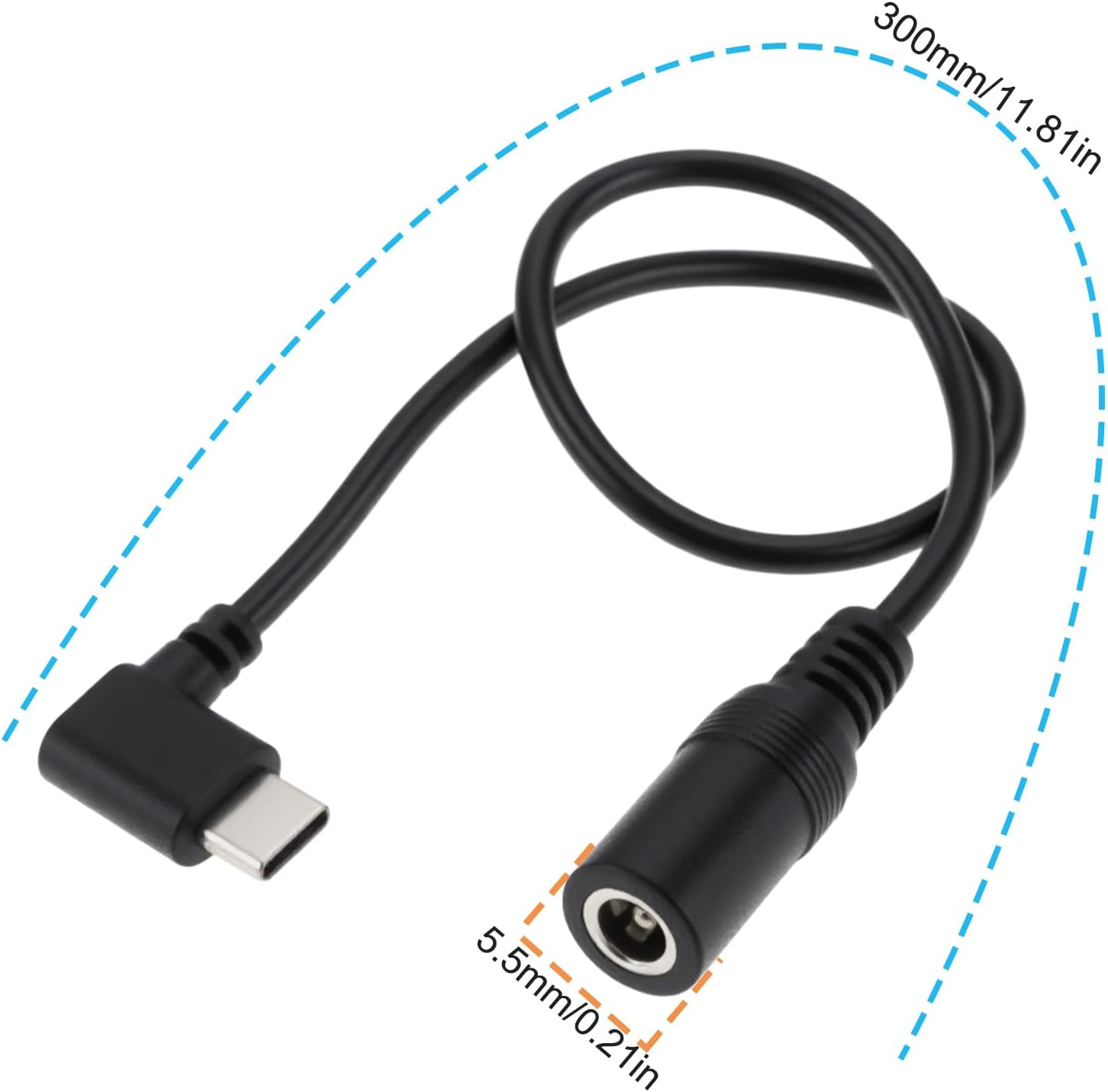 Create Idea 12V Heated Jacket Battery Boost Adapter Charger Cable Compatible with Milwaukee M12 Compatible with Makit 30Cm Type-C to 5.5Mm