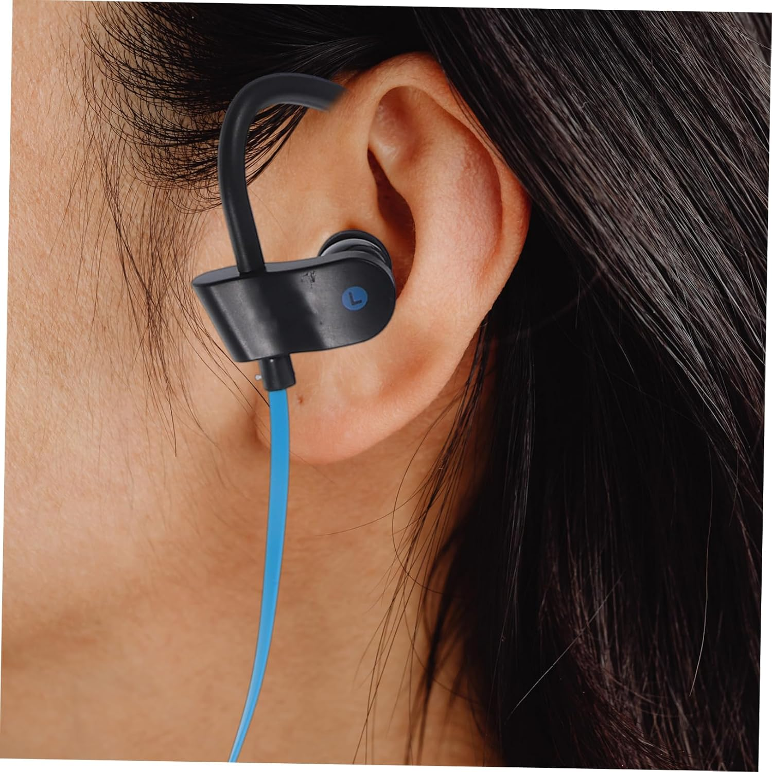 Happyyami Ear Hook Earphones with Microphone Comfortable Wired Headset Speaker TPE Wire Compatible with Devices Black And image number 4