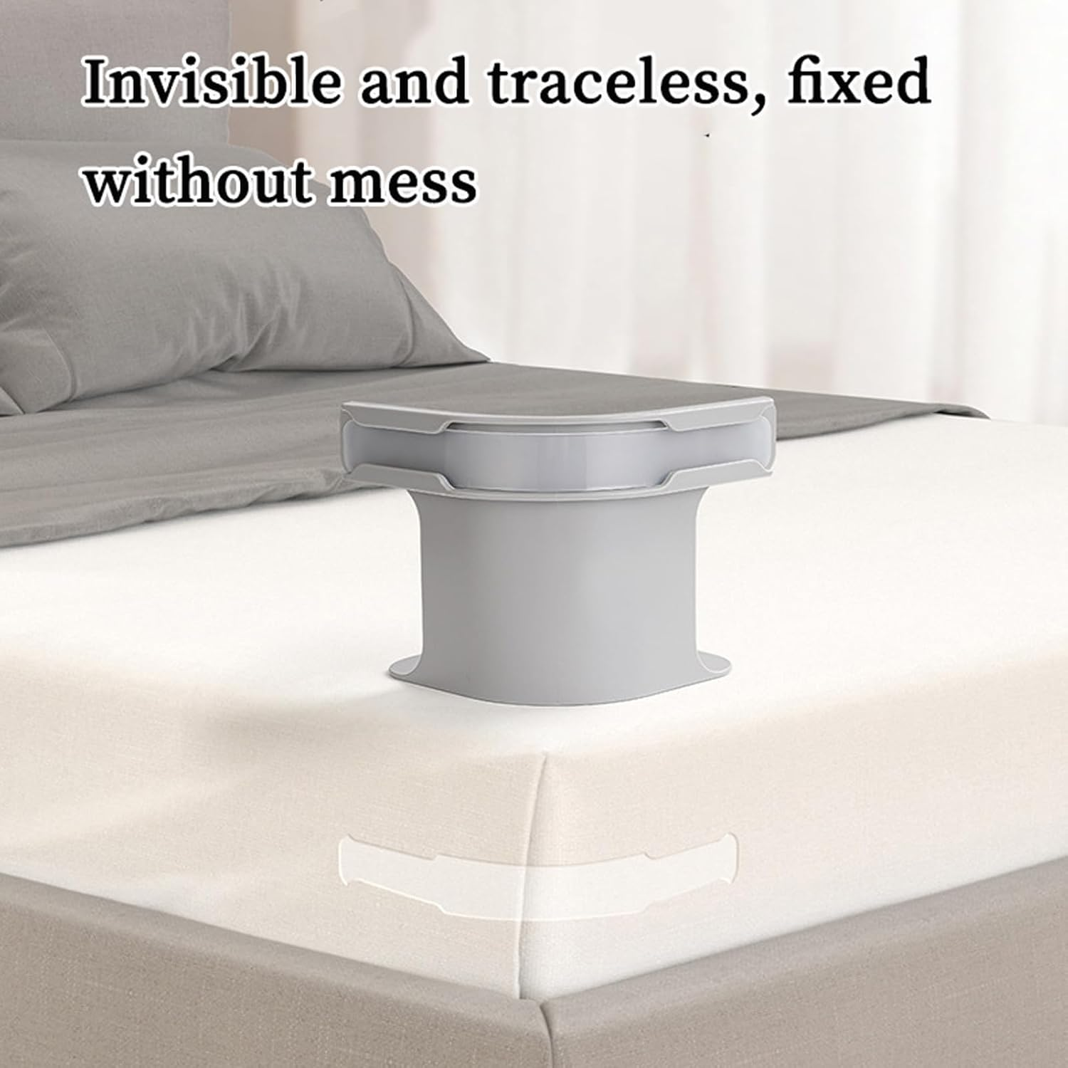 4Pcs Bed Sheet Holders Straps, Heavy Duty Bedsheet Corner Tightener Clips with Lock Strips, Bed Sheet Clips Fasteners, Secure Mattress Protectors and Bedding (White) - White image number 2