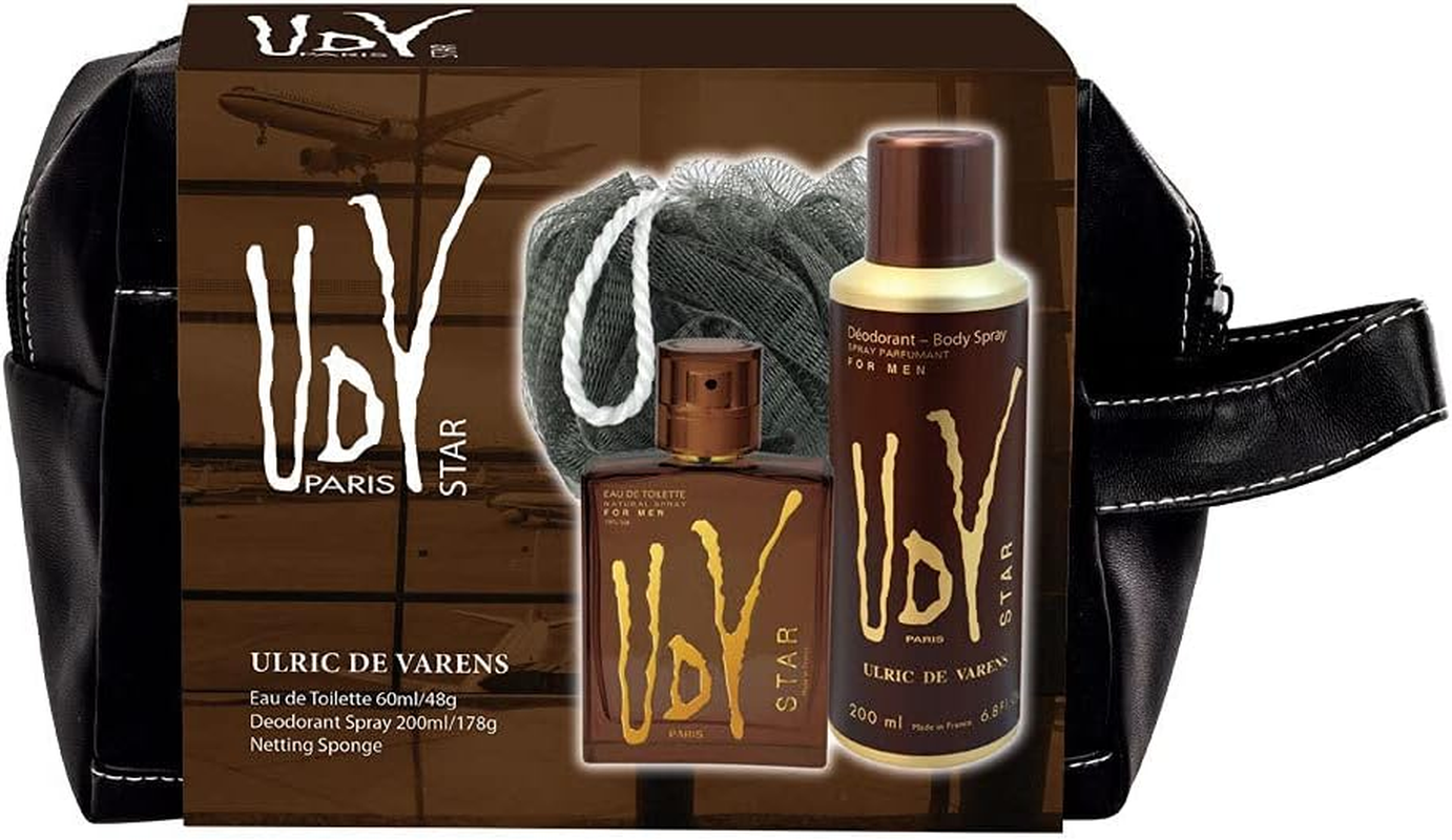 Udv Gift Pack Set Wetpack Includes 60Ml Edt, 200Ml Deoderant Spray, Netting Spon