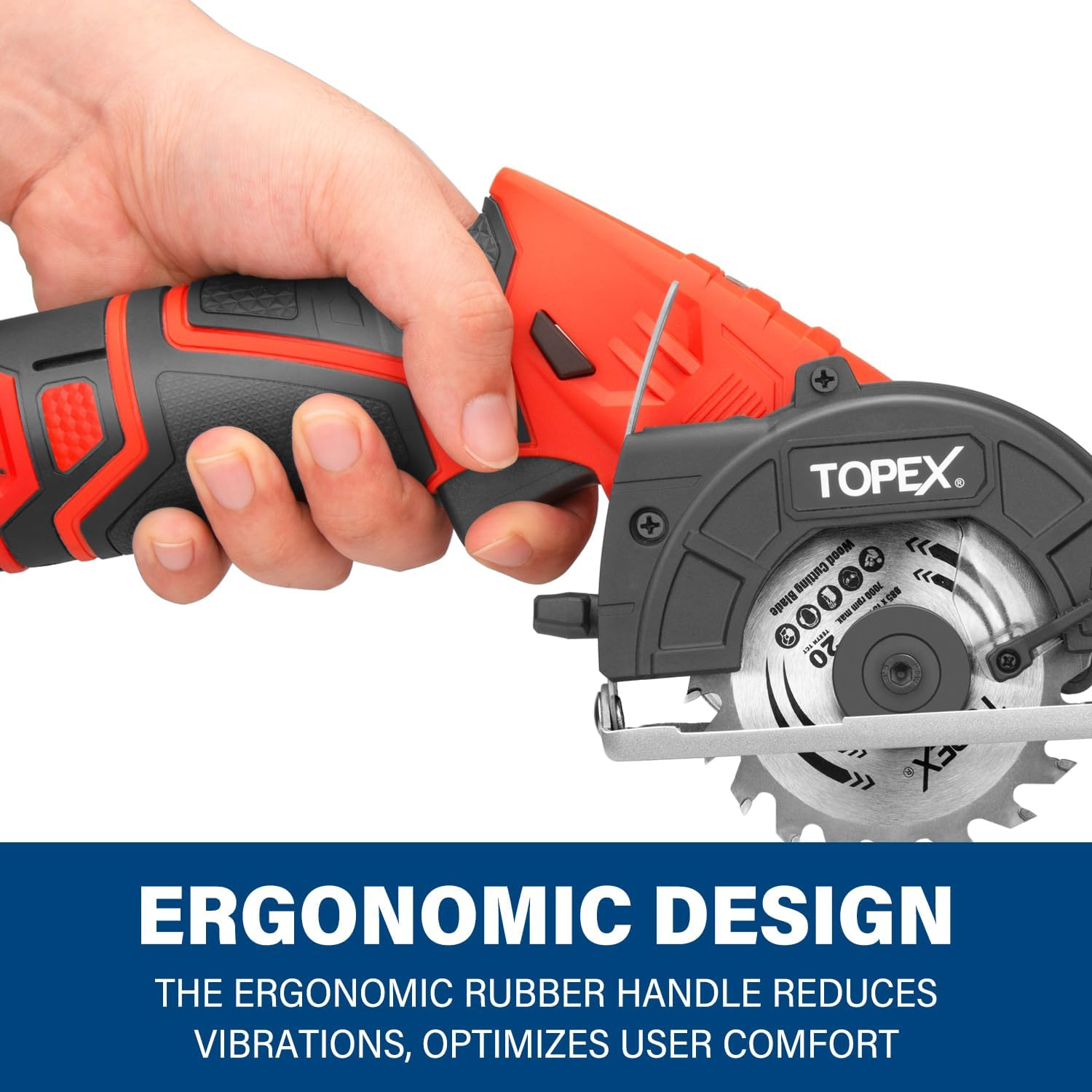 TOPEX 12V Cordless Circular Saw Lithium-Ion LED Torch W/Battery & Charger image number 4