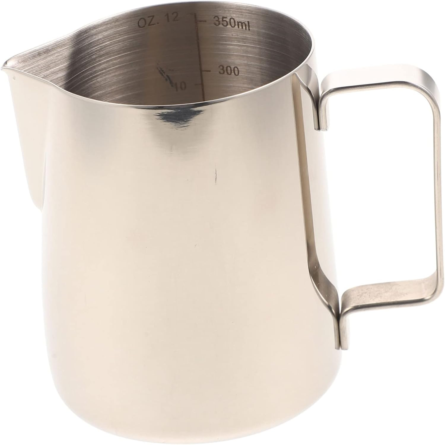 SECFOU Stainless Steel Handheld Milk Frothing Pitcher with Scale Convenient Kitchen Steaming Cup for Espresso Latte Cappuccino Art Comfortable Grip for Coffee and Milk Tea Lovers image number 3
