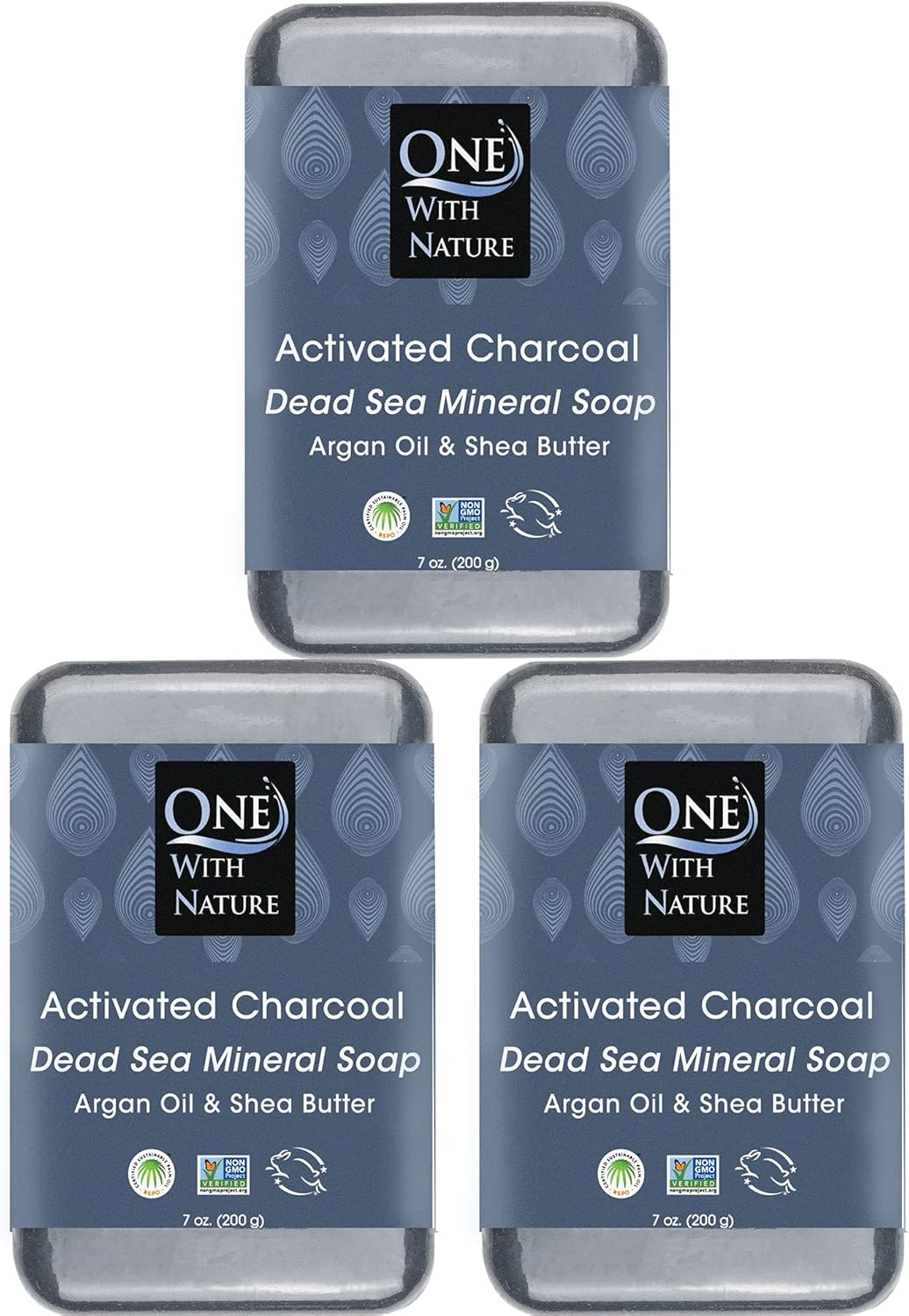 DEAD SEA Salt CHARCOAL SOAP 3 Pk ? Activated Charcoal, Shea Butter, Argan Oil. for Problem Skin. image number 5