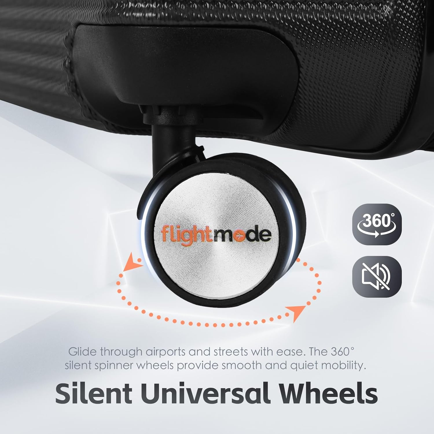 Lightweight Luggage Suitcase with Digital Weighing Scale & USB Charging Port - Tsa-Approved Travel Bag with Silent Wheels & Durable Iron Tie Rod Black (3 Size Set) - Silver image number 4